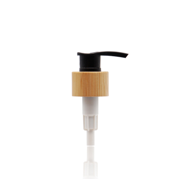 Black Lotion Pump With Bamboo Ferrule For Bottles
