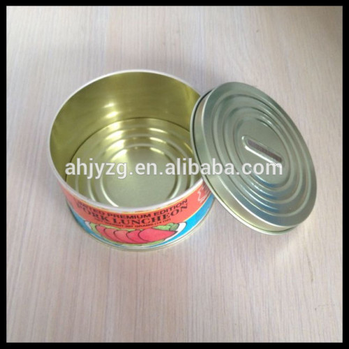 100*55mm small metal round money box for meat promotion gift