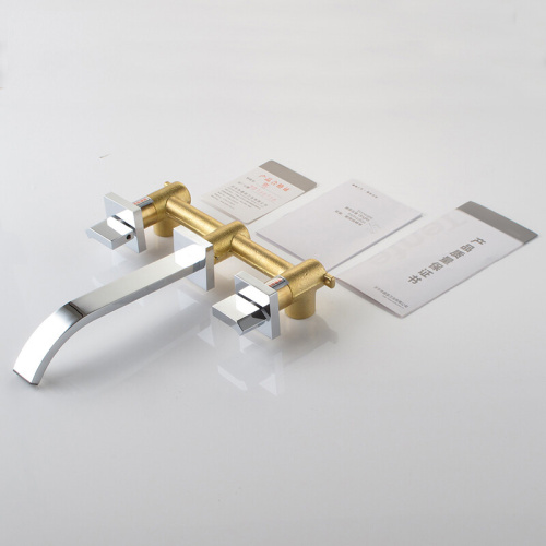 New brass wall-mounted hot cold lavatory basin faucet