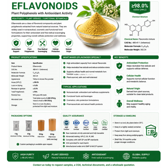 Eflavonoides Extracto de flavonoides en polvo