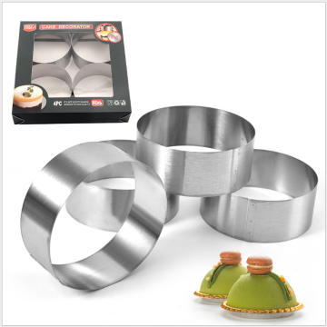Stainless Steel Pastry Rings Cake Baking Molds Set with Box