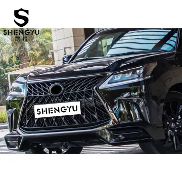 2008-2015 Lexus LX570 Front Bumper Upgrade Kit with Grille and Auto Lamps (2020 Style)