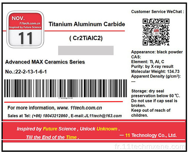 Céramiques de phase maximale CR2Tialc2 Black Powder