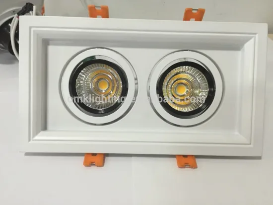 die cast 2*15W Square recessed COB Grille Light