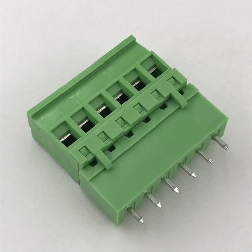 Vertical straight pin connector beside sealed terminal block