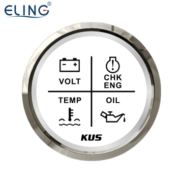 KUS 52mm 4LED Alarm Gauge Display - Multi-Function Vehicle Meter for Car, Boat, Truck