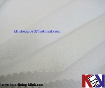 Resin finish Polyester woven Micro dot fusible cap/waistband interlining