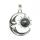 Stone Natural Silver Alloy Moon Gemstone Sun Pendentif Pendant Crystal Moon Pendant pour les bijoux de bricolage faisant environ 7x23x27 mm