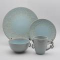 Blue Ceramic Tischgeschirr Steinzeug Geschirr Set Steinzeug Abendessen Set Keramikplatten Sets Tischgeschirr Geschirr