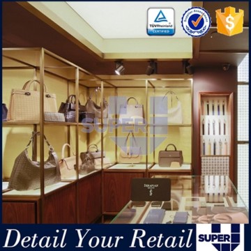 High End Modern Fashion Customized Wooden Handbag Display Stand Fixtures