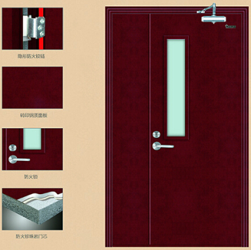 Steel Fire Door with Fireproof Glass