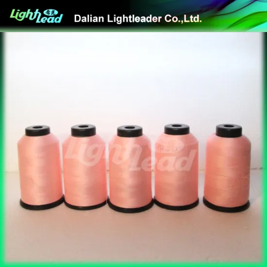 Pink sewing glow in the dark nylon thread
