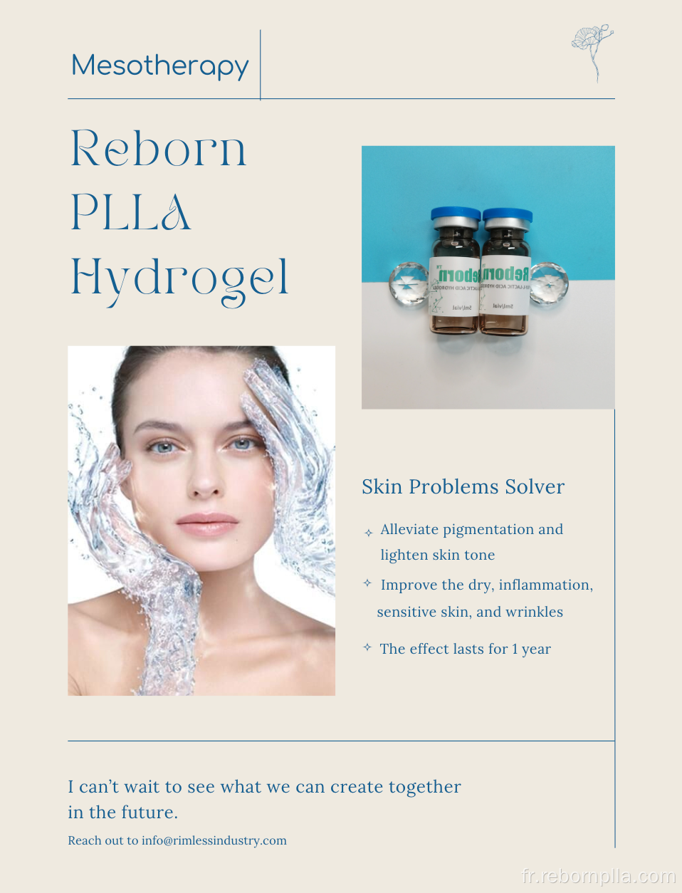 Reborn PLLA Gel remplissez 5 ml pour les soins de la peau