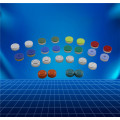 Aluminium and plastic cap for contact lens