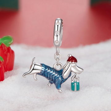 Hot Sale 925 Sterling Silver Enamel Christmas Pendant for Jewelry Making