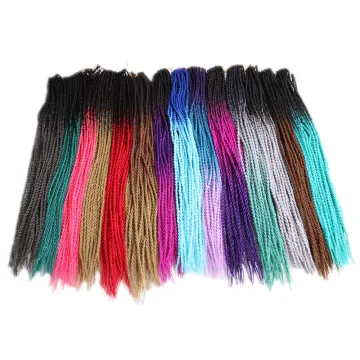 Stocks 18 different colors 24 inch Ombre Senegalese Twist Hair Crochet braids 24 Roots/pack Synthetic Braiding Hair for Women