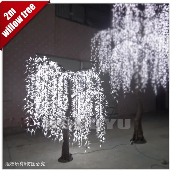 white outdoor led artificial tree/led weeping willow tree lighting H2.0m*dia1.8m