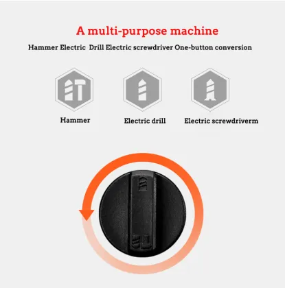 Dongcheng Electric Hammer Impact Drill Power Drill 12V 12mm 3 Functions DC Electric Rotary Hammer with BMC and 5pcs Accessories
