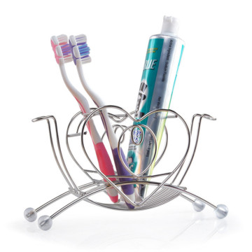 Metalltråd tandborstehållare tandkräm hållare stand badrum lagringsarrangörsställ