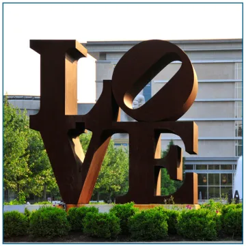 Outdoor Large Size Corteen Steel Love Sculpture