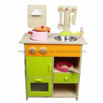 Hot Selling high quality wooden kids toy kitchen,role play kids toy kitchen W10C055