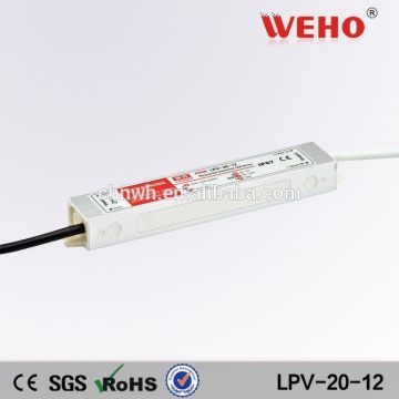 WEHO 20W single output waterproof power adjustable 24v ac dc power supply 12v