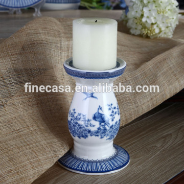 Elegant Ceramic Blue and White Candle Holder of Blue in China