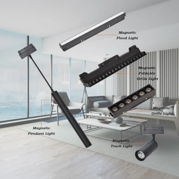 48V Magnetic Track Light System: High Quality Magnetic Grille Light Surface Mounted Recessed Adjustable Linear Spot Lights