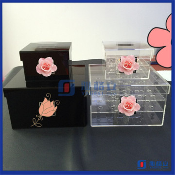 2016 Hot Sale!! China Manufacturer Customized Sizes Black and Clear Acrylic Acrylic Flower Boxes