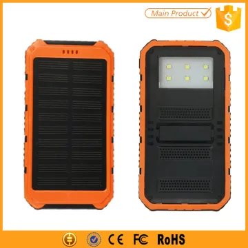Private Label Solar Power Phone Power Bank Charger 8000mAh with Led Fashlight