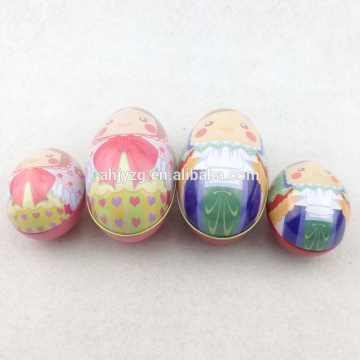 christmas gift egg shape tin box for candy or chocolates packing