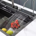 High-Quality Stainless Steel Kitchen Sink Organizer with LED Faucet and Cup Rinsing Feature