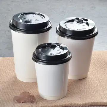 White Disposable Coffee Paper Cups 8oz 12oz 16oz