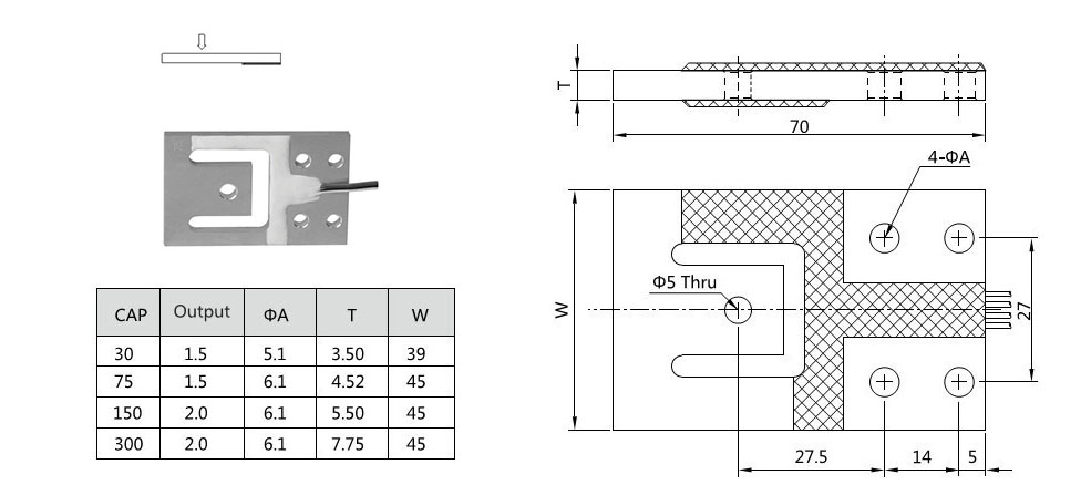 planar beam load cell