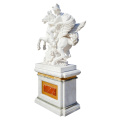 Handmade Marble Winged Horse Statue Dual Tone Base