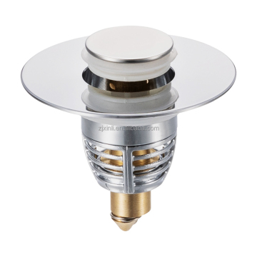 X19333 Stainless Steel Push-Down Pop-Up Strainer with Chrome Finishing