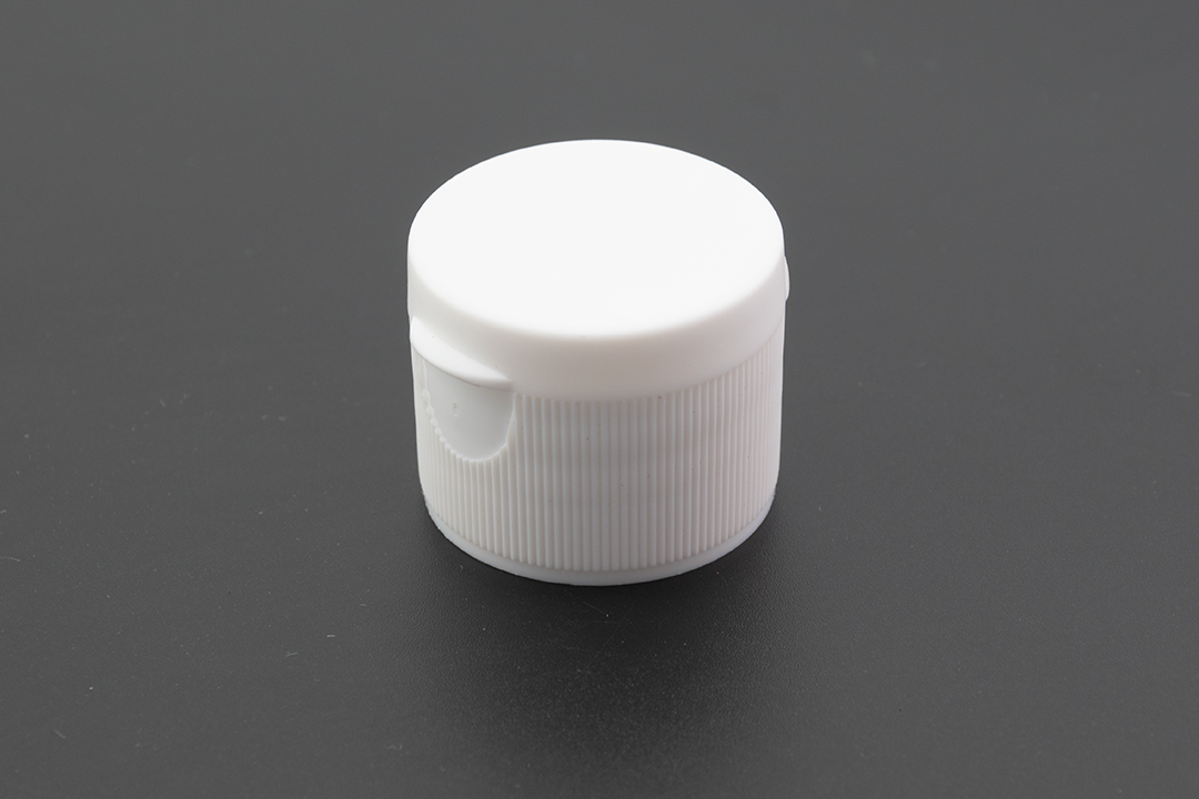 28/410 white ribbed flip top cap