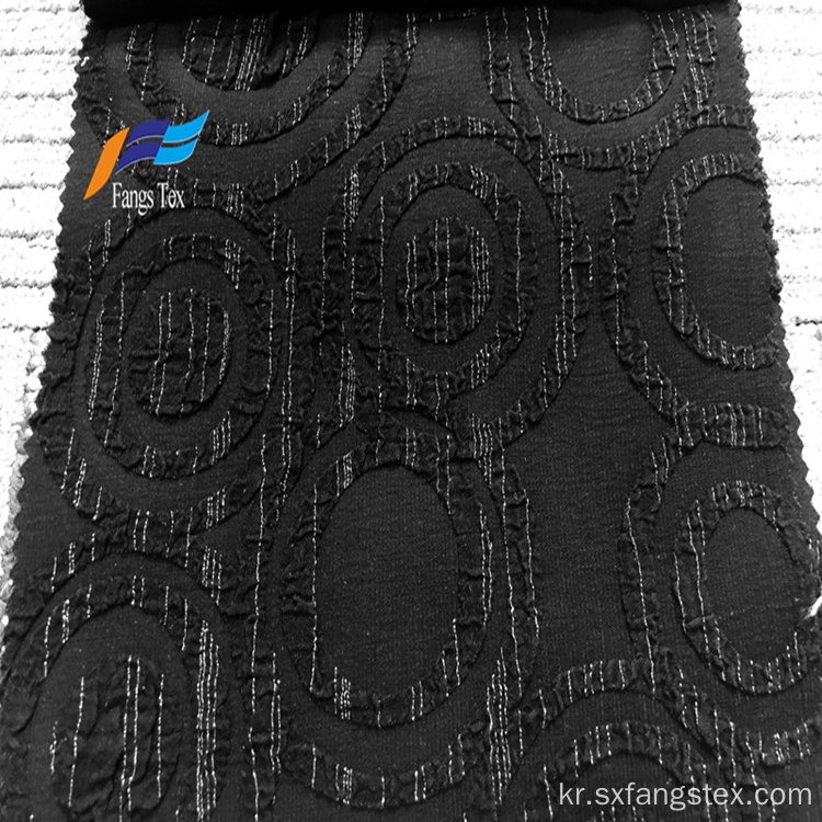 100 % 폴리 에스터 Fukuro Jacquard Formal Black Abaya Fabric