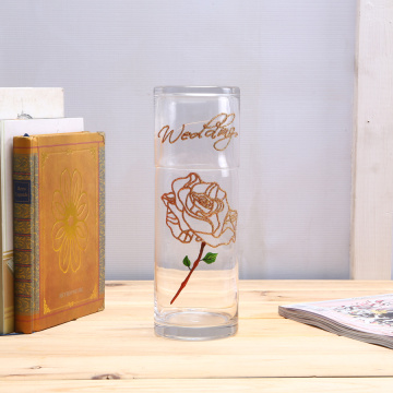Handgemachte romantische Glaswaren mit Rosenmuster Tumbler Glass Cup