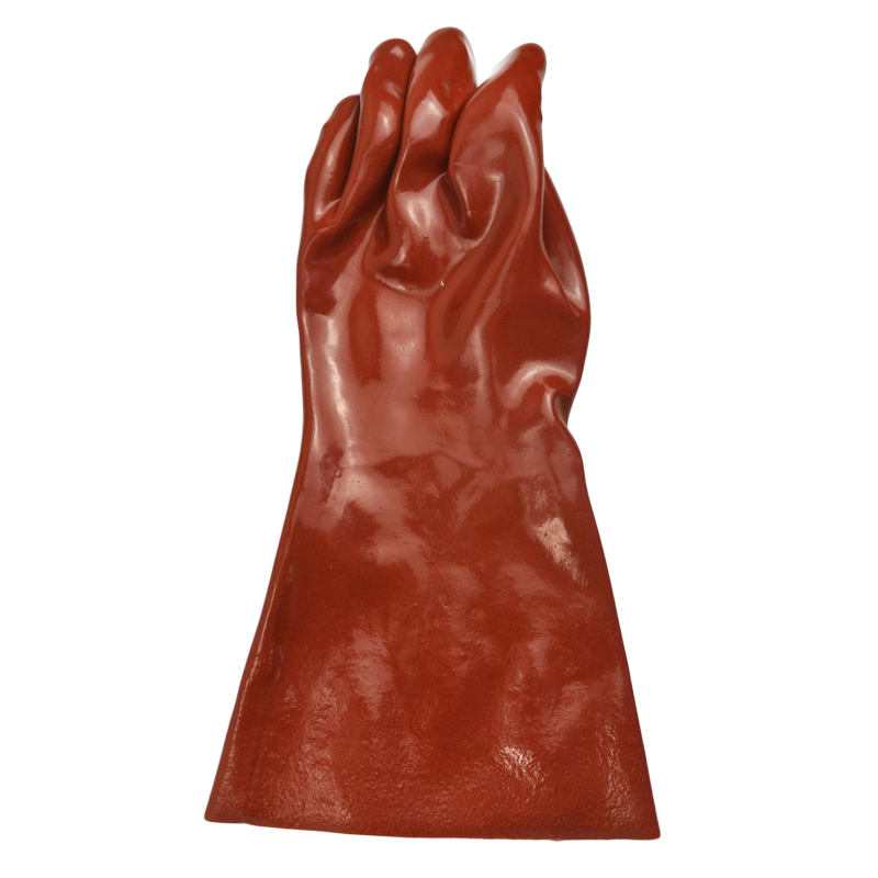 Dark Red PVC coated gloves 14''