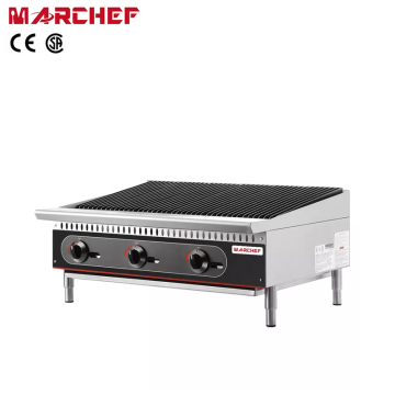 Grill de barbacoa de roca de lavas de gas natural de 36 pulgadas certificada para restaurantes para restaurantes