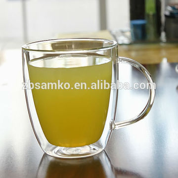 Wholesale borosilicate double wall glass coffee cup