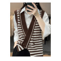 All-wool knitted waistcoat for women