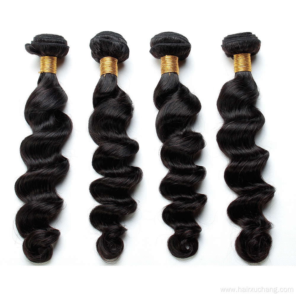 Wholesale Virgin Malaysian 100% Human Hair Bundle Raw Loose Wave Long Remy Hair Weaves Bundles