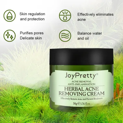 Organic Herbal Tea Tree Acne Removal Cream - Deep Cleansing Anti-Acne Face Cream for Wrinkle Reduction and Whitening
