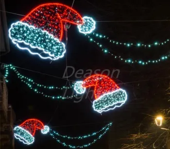 2D LED Santa Hat Motif Light for Christmas Outdoor Decorations