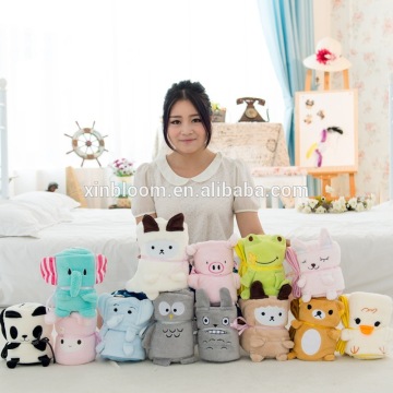 cartoon animal model 100x80 cm kids'coral fleece folding A/C sleeping blanket ,house-hold or vehicle-mounted office portable