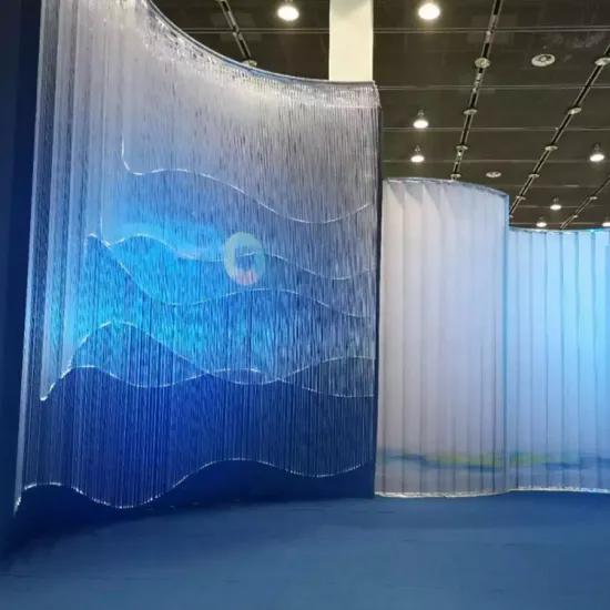Side Glow Sparkle Fiber Optic Waterfall Curtain with Color Change for Outdoor Plaza Decoration