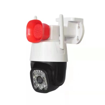 Saiz mini 1080p PTZ kamera IP WiFi Luaran dengan siren dan lampu
