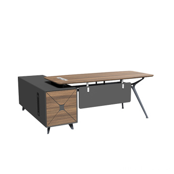 modern L-shaped office desk wooden